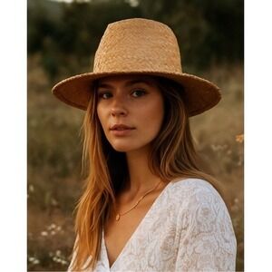 Will + Bear River Sand Raffia Straw Fedora Hat‎ Large | Sustainable Boho Sun Hat
